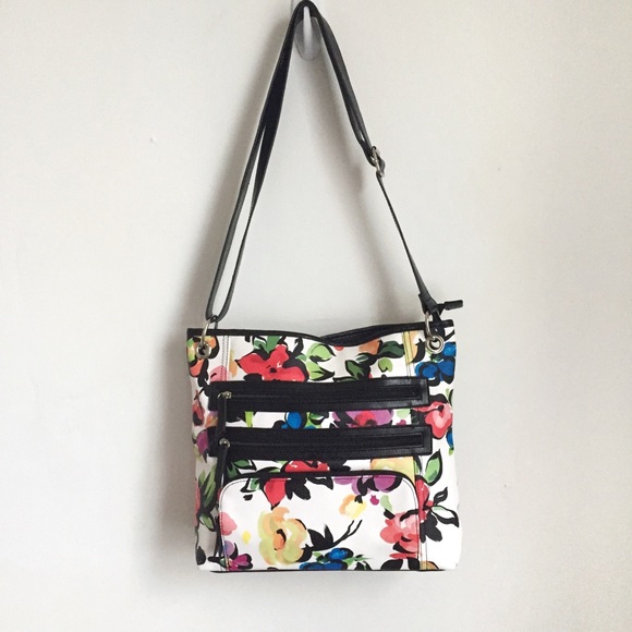 πβ’Buenoβ’ Triple Zip Pocket Floral Bag